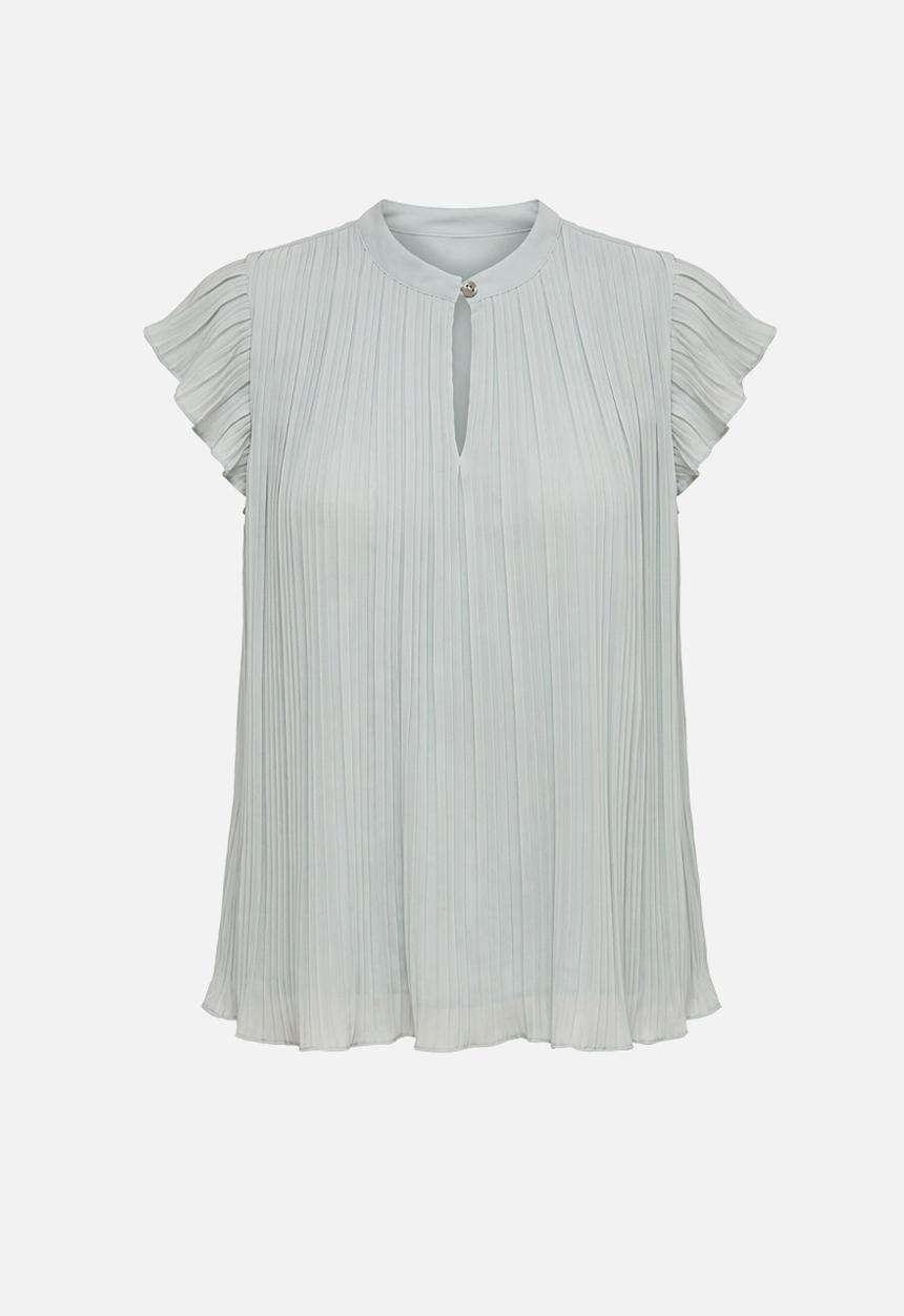 Forever New - Autumn flutter sleeve blouse in hazy aqua