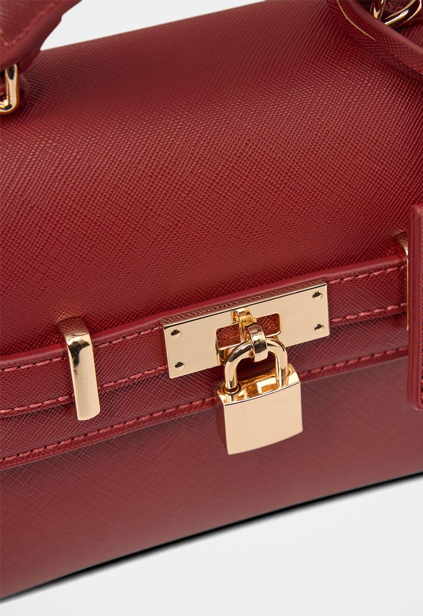 Forever New - Laura lock top handle bag in rosewood