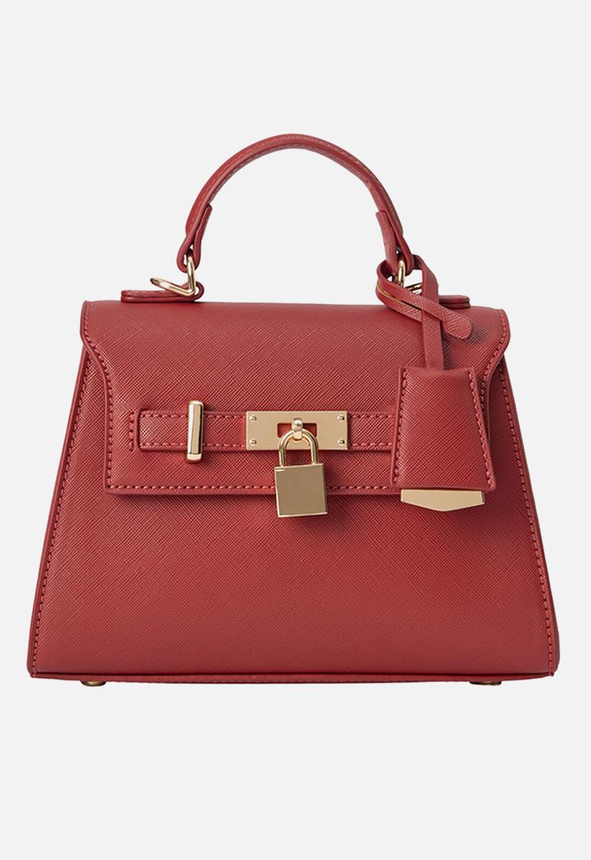 Forever New - Laura lock top handle bag in rosewood