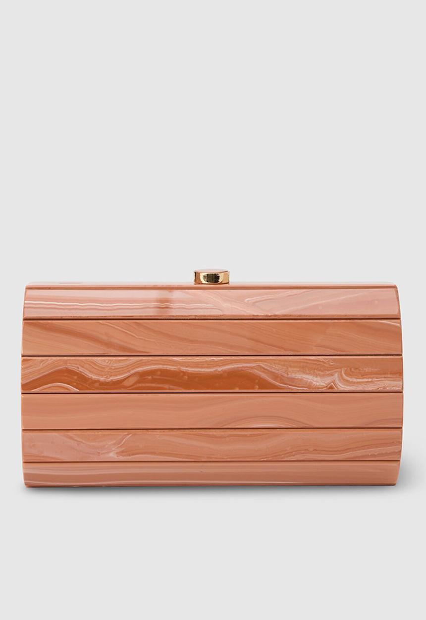 Forever New - Abbey acrylic rectangular clutch in rose