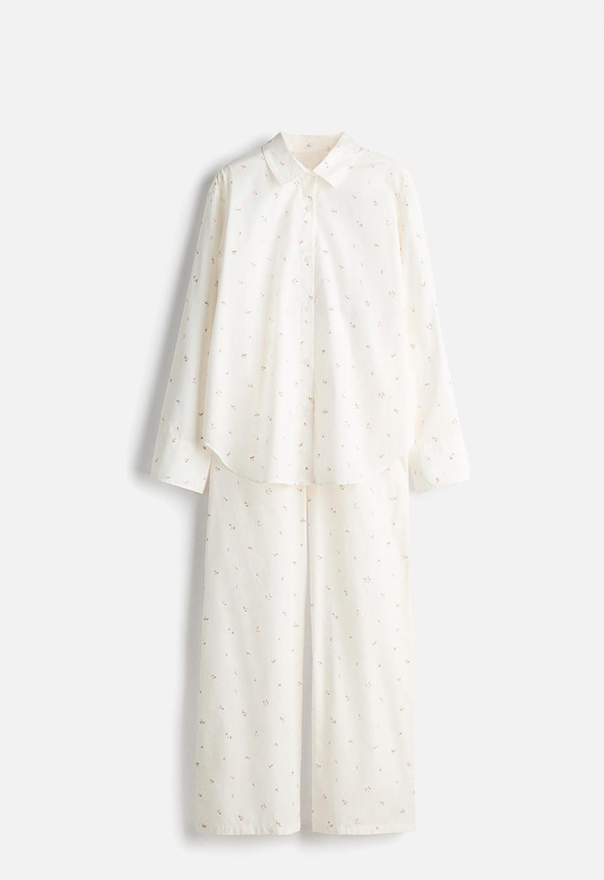 H&M - Cotton pyjamas - white/pink floral