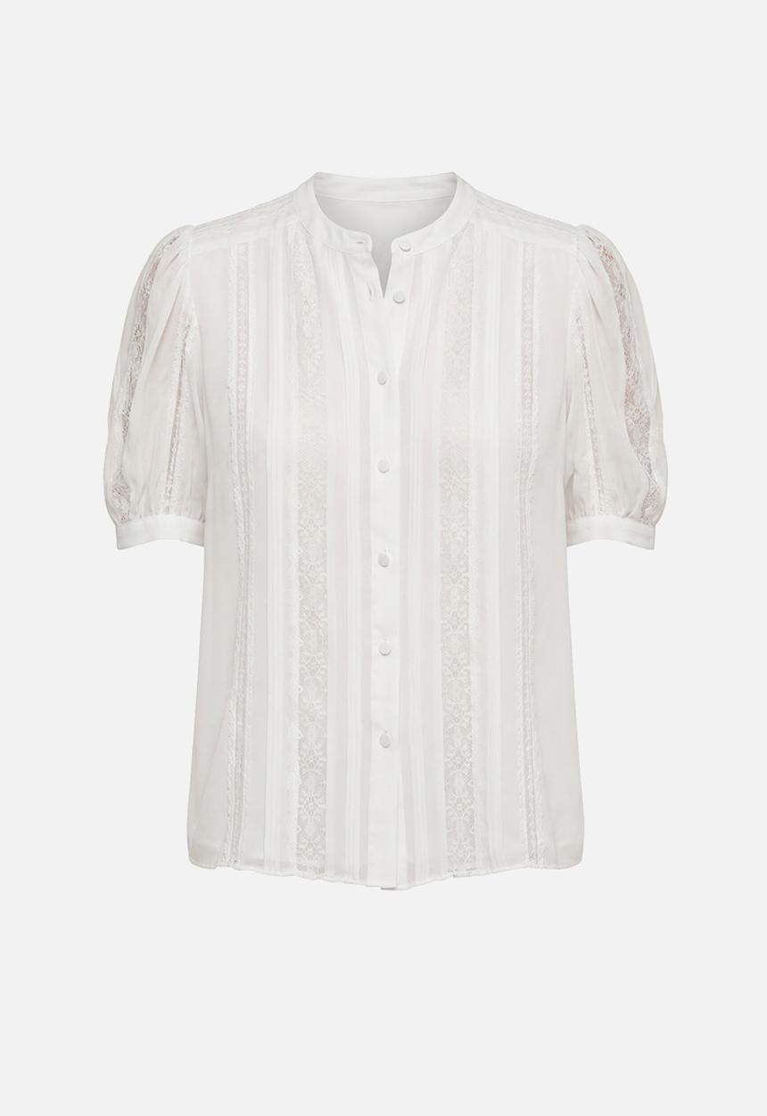 Forever New - Alexis short sleeve blouse in porcelain