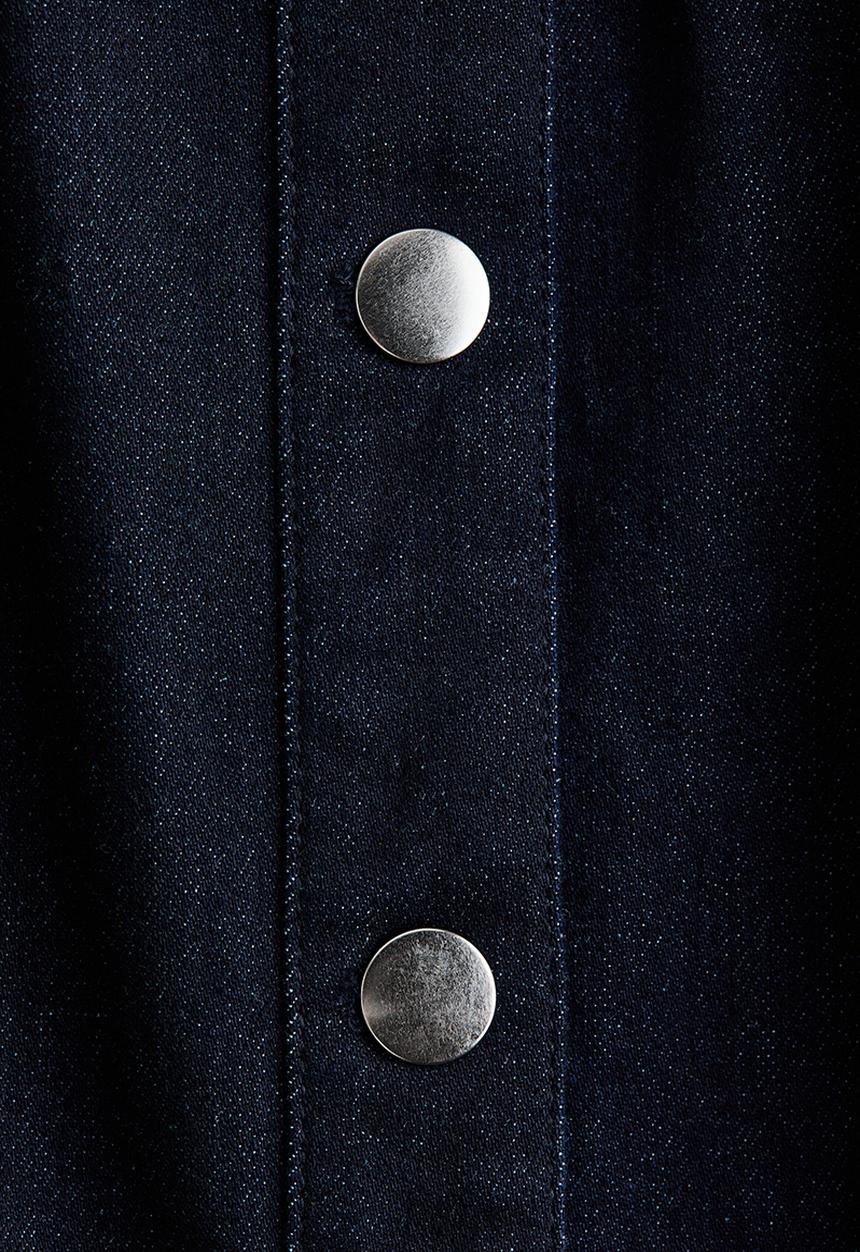 H&M - Short-sleeved denim dress - dark denim blue