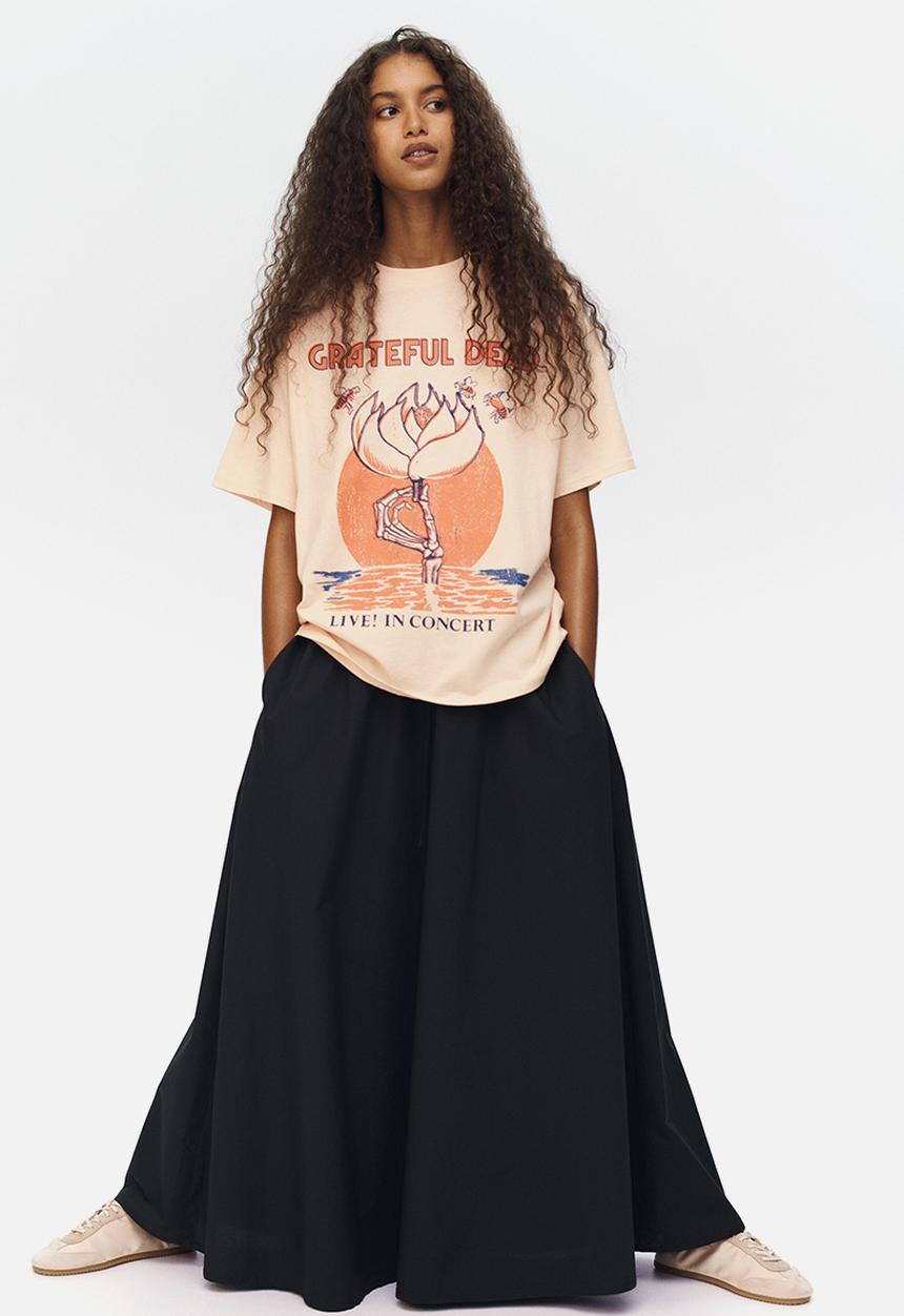 H&M - Oversized print-motif T-shirt - light orange/grateful dead