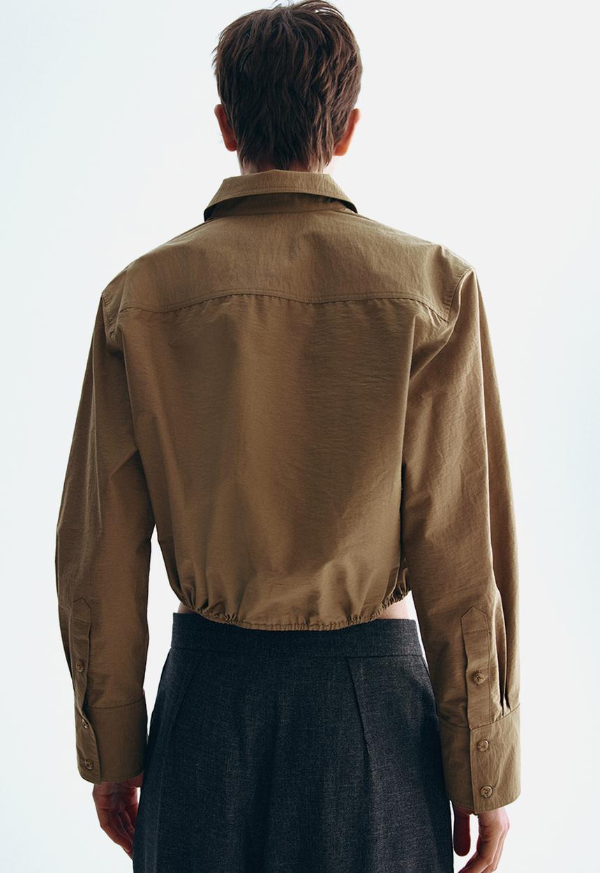 H&M - Drawstring shirt - dark beige