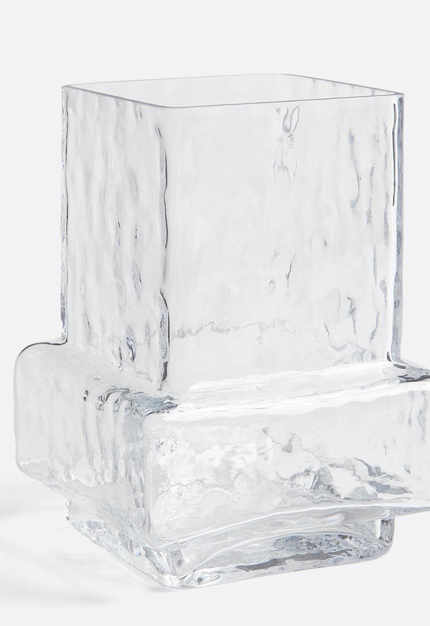 H&M - Textured-glass vase - transparent