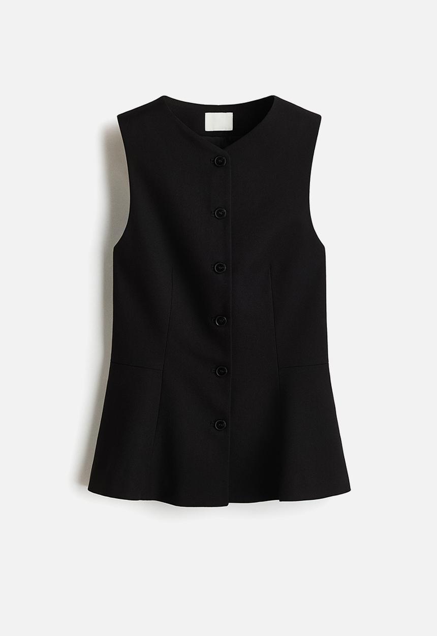 H&M - Peplum waistcoat - black