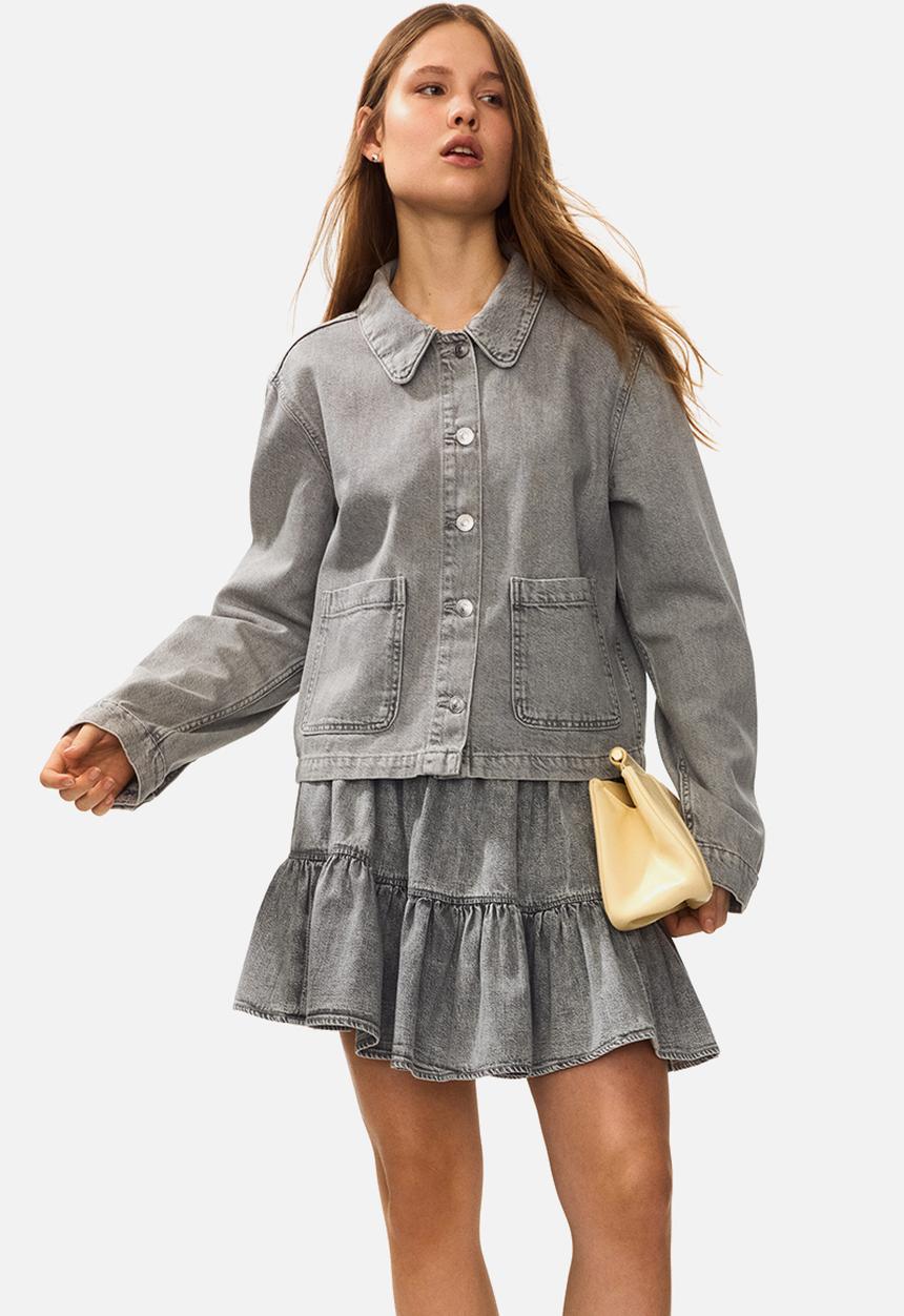 H&M - Denim jacket - light denim grey
