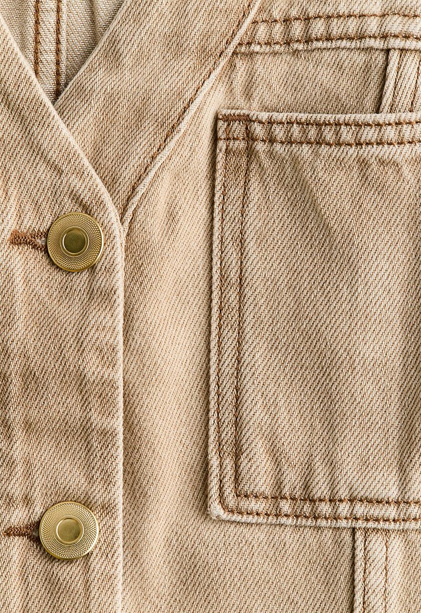 H&M - Fitted denim jacket - beige