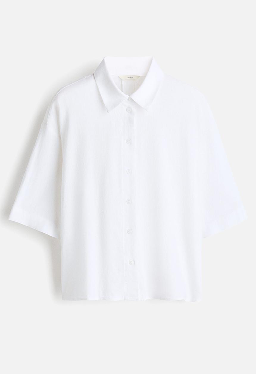 H&M - Oversized linen-blend shirt - white