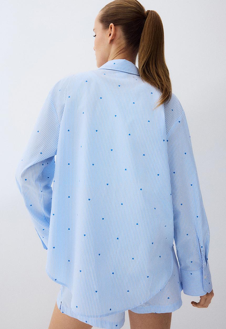 H&M - Cotton pyjamas - light blue/hearts