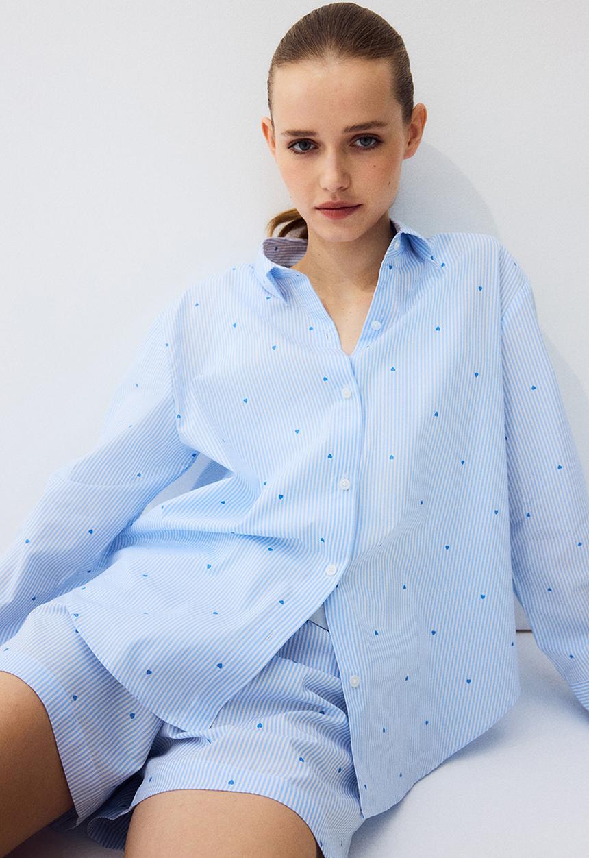 H&M - Cotton pyjamas - light blue/hearts