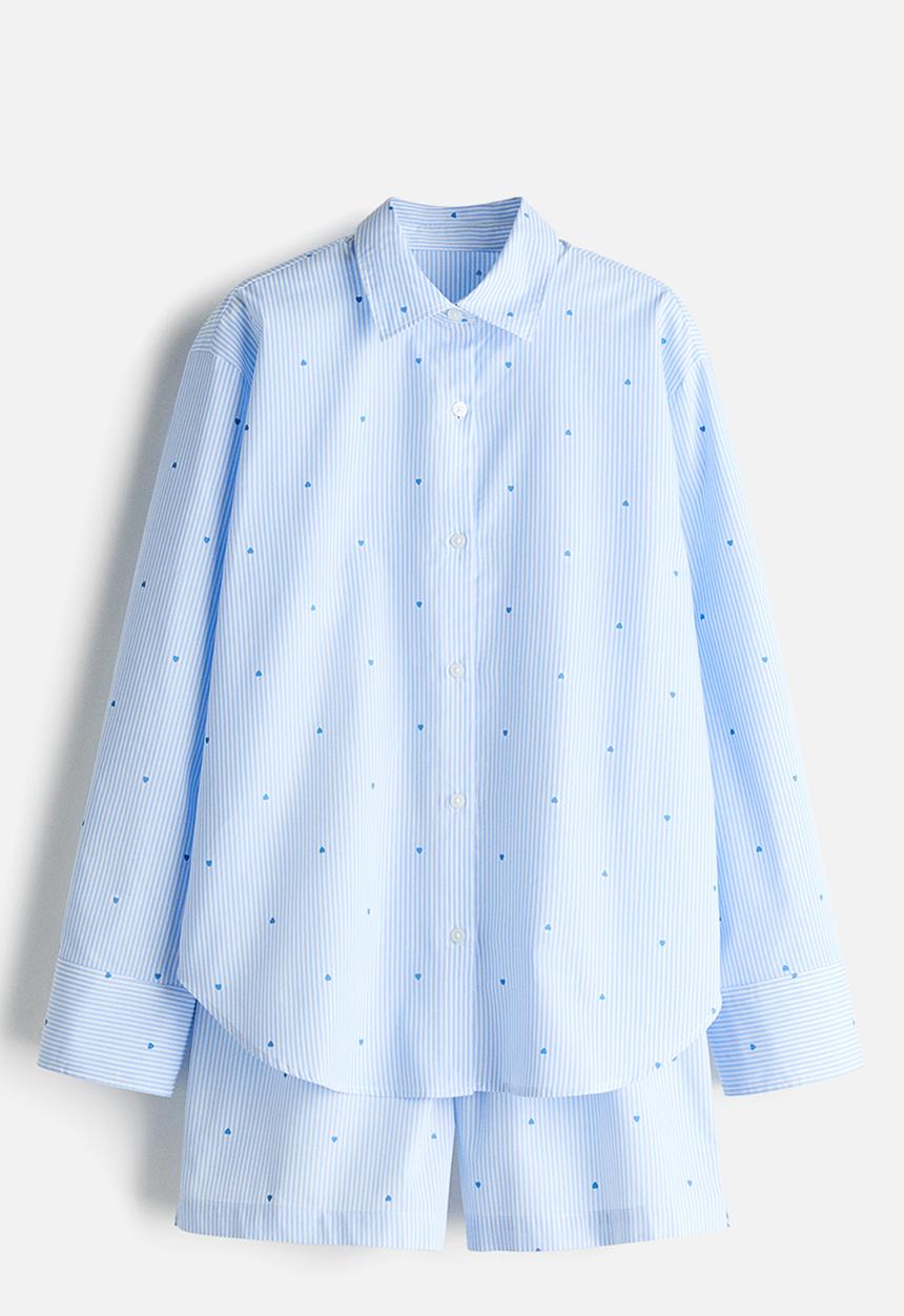 H&M - Cotton pyjamas - light blue/hearts
