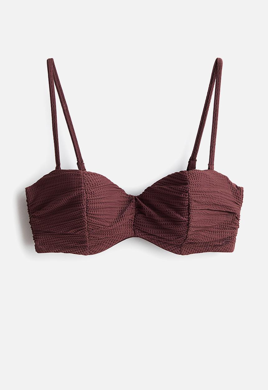 H&M - Padded balconette bikini top - dark brown