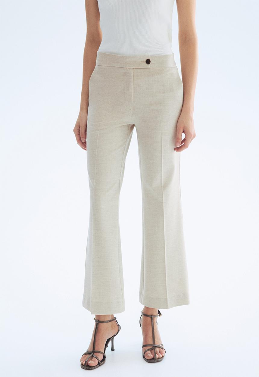 H&M - Bootcut ankle-length trousers - light beige