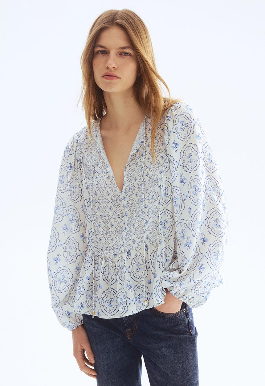 H&M - Peplum blouse - white/floral