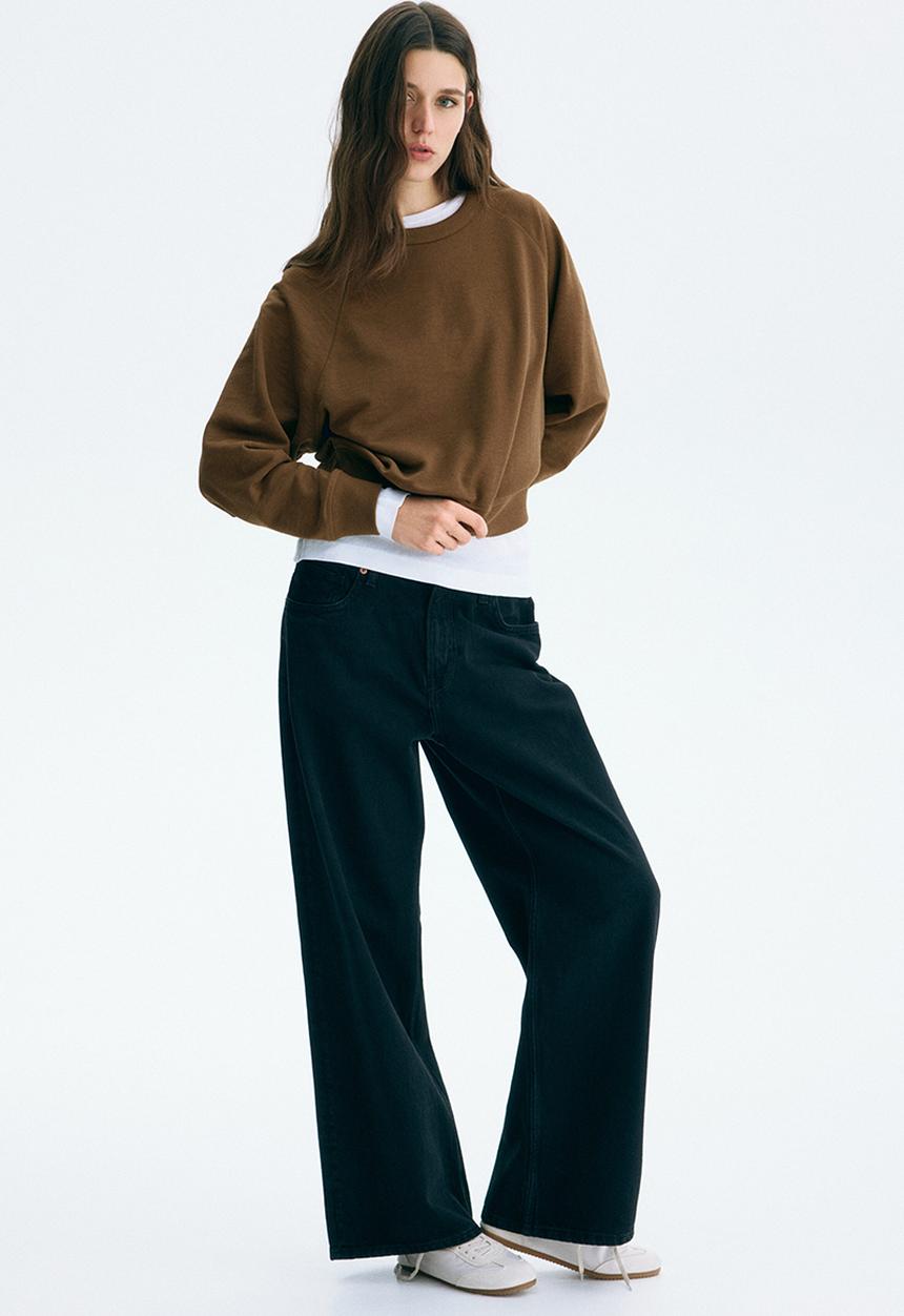 H&M - Raglan-sleeved sweatshirt - dark brown