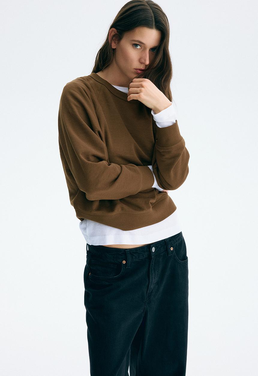 H&M - Raglan-sleeved sweatshirt - dark brown