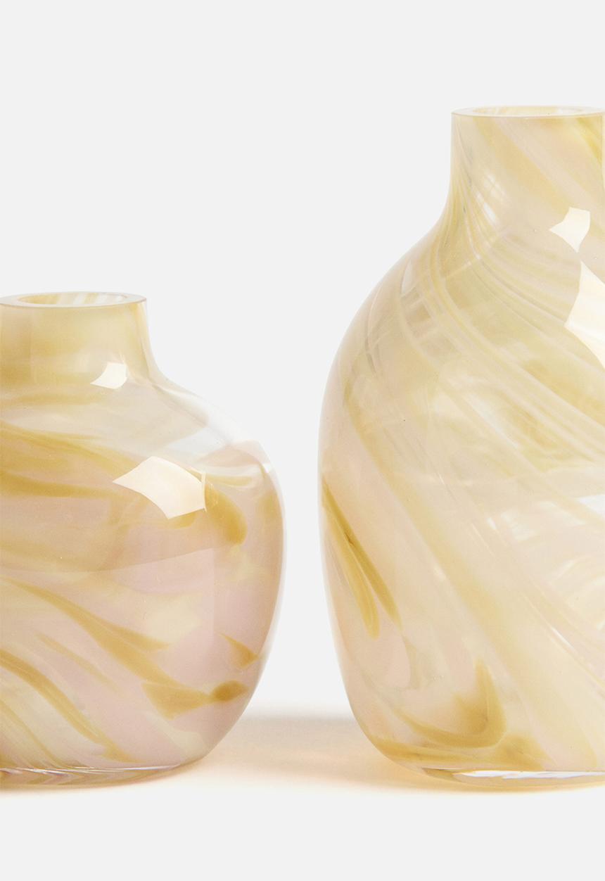 H&M - 2 Pack mini glass vases - yellow