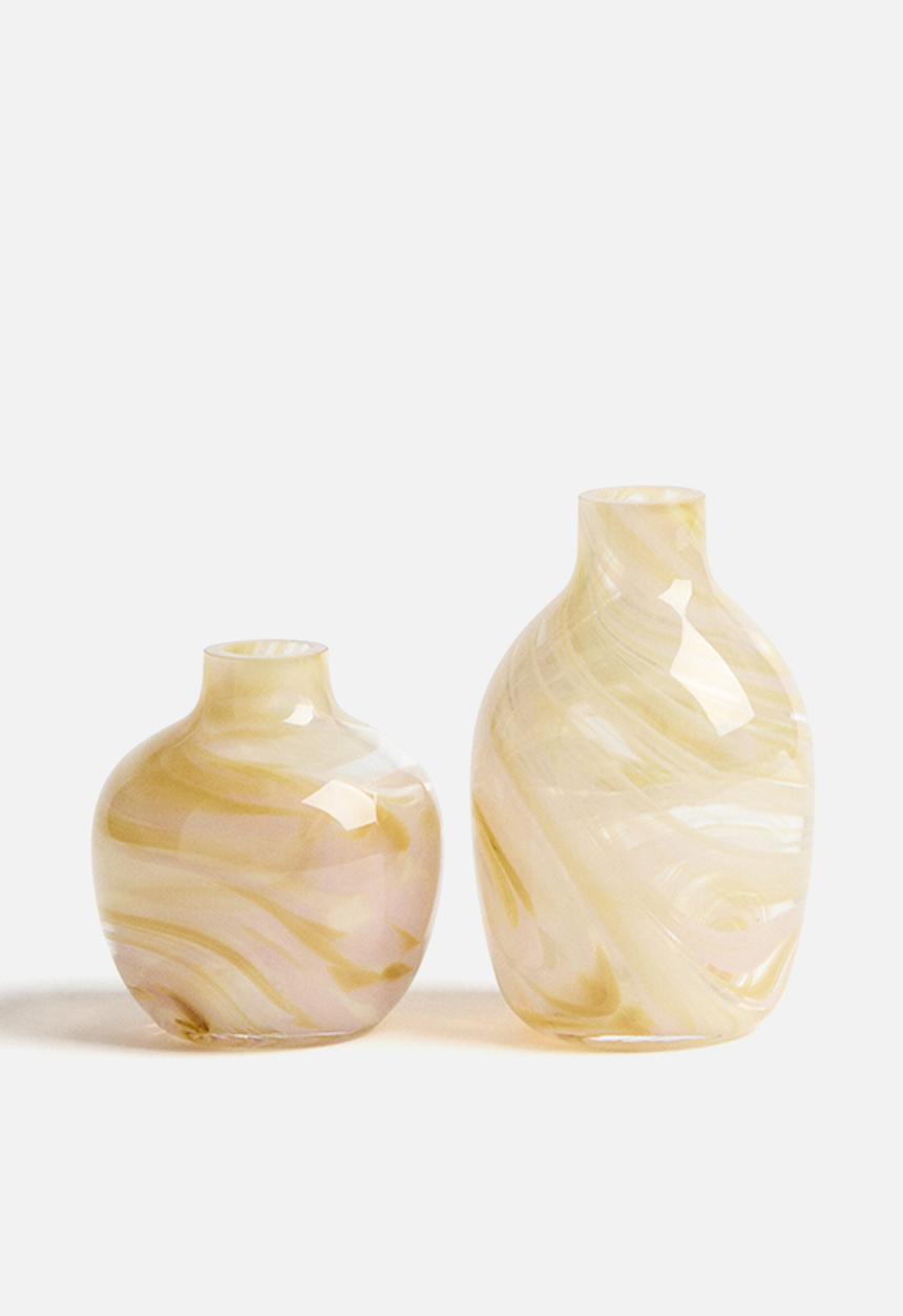 H&M - 2 Pack mini glass vases - yellow