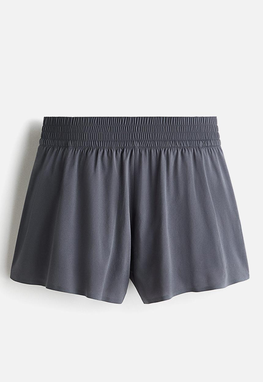 H&M - Layered sports shorts with pocket - dark clay grey