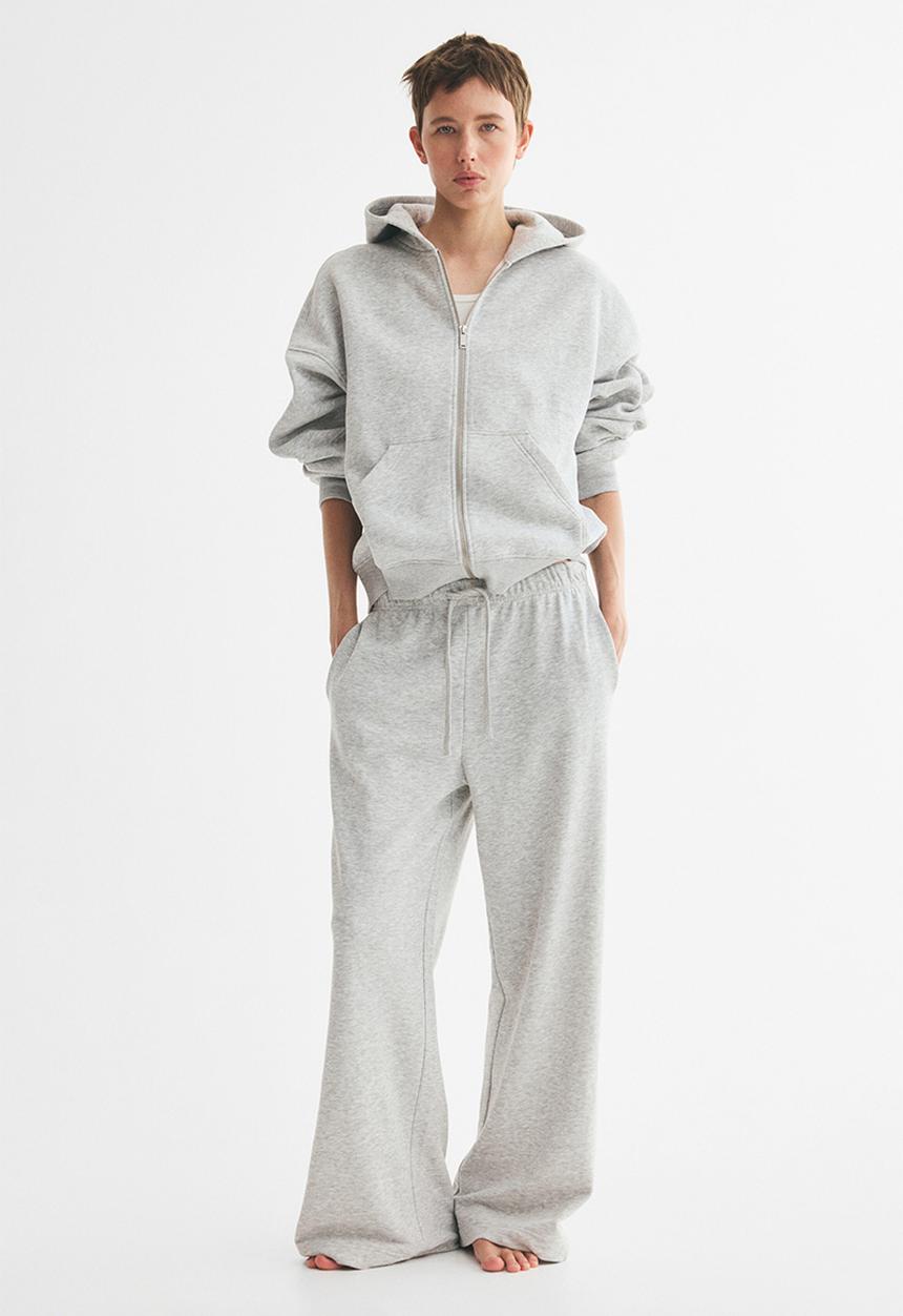 H&M - Zip-through hoodie - light grey marl
