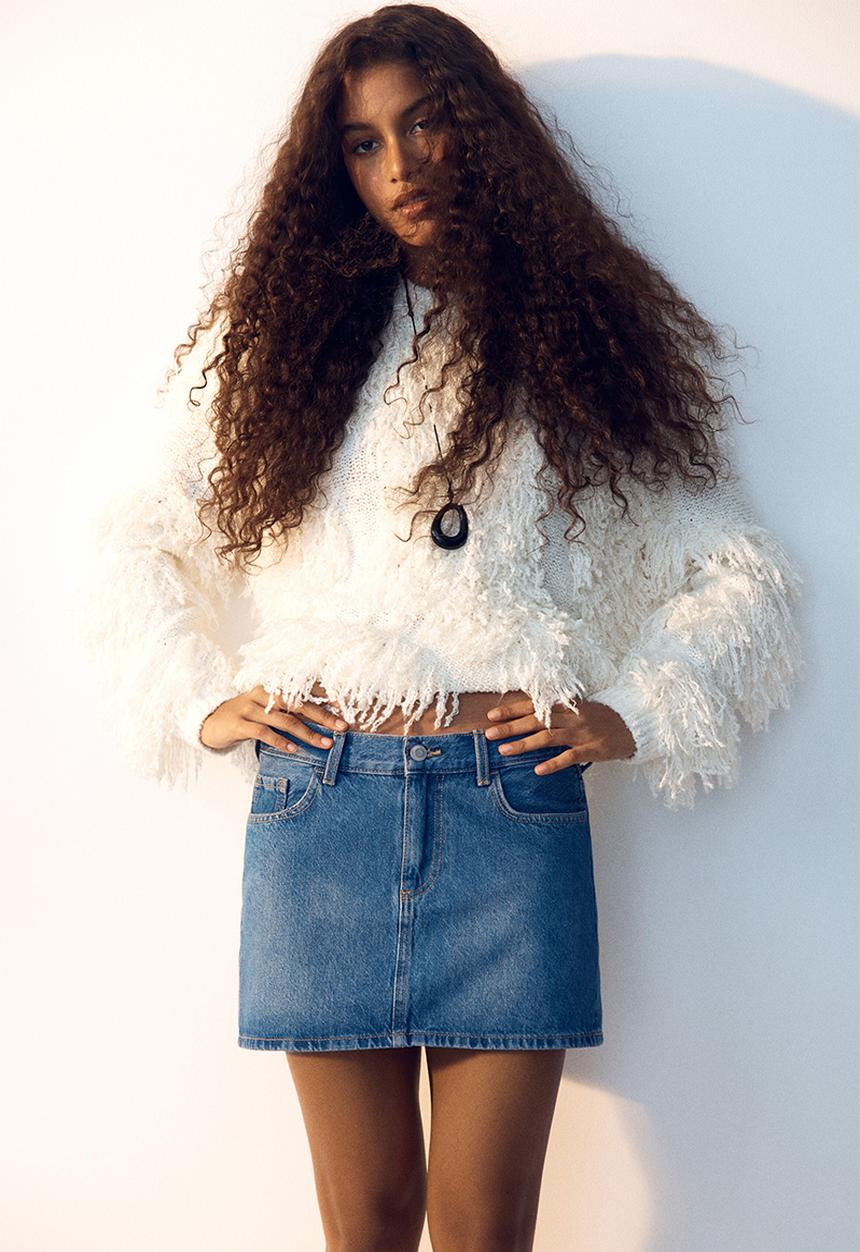 H&M - Short denim skirt - denim blue