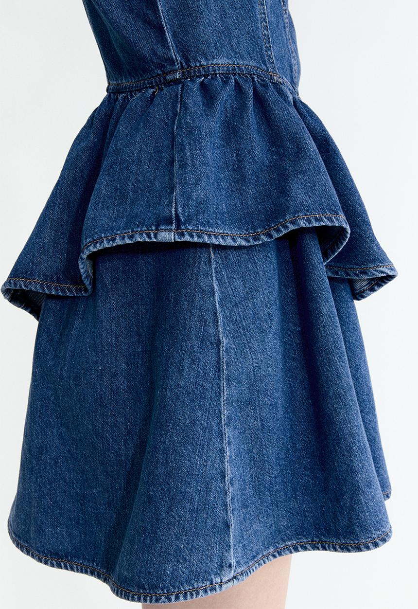 H&M - Flared-skirt denim dress - denim blue