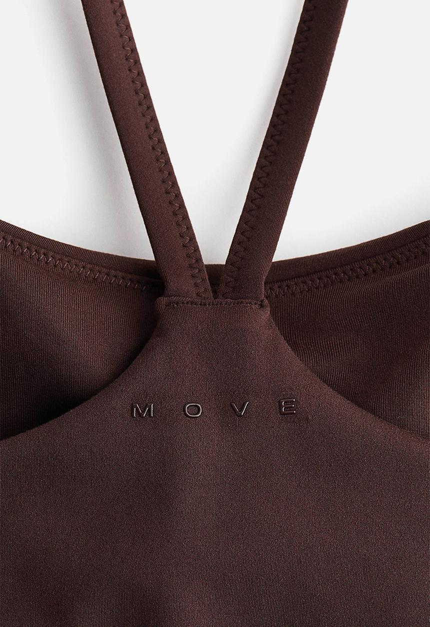 H&M - Medium support sports strappy top with softmove - warm brown
