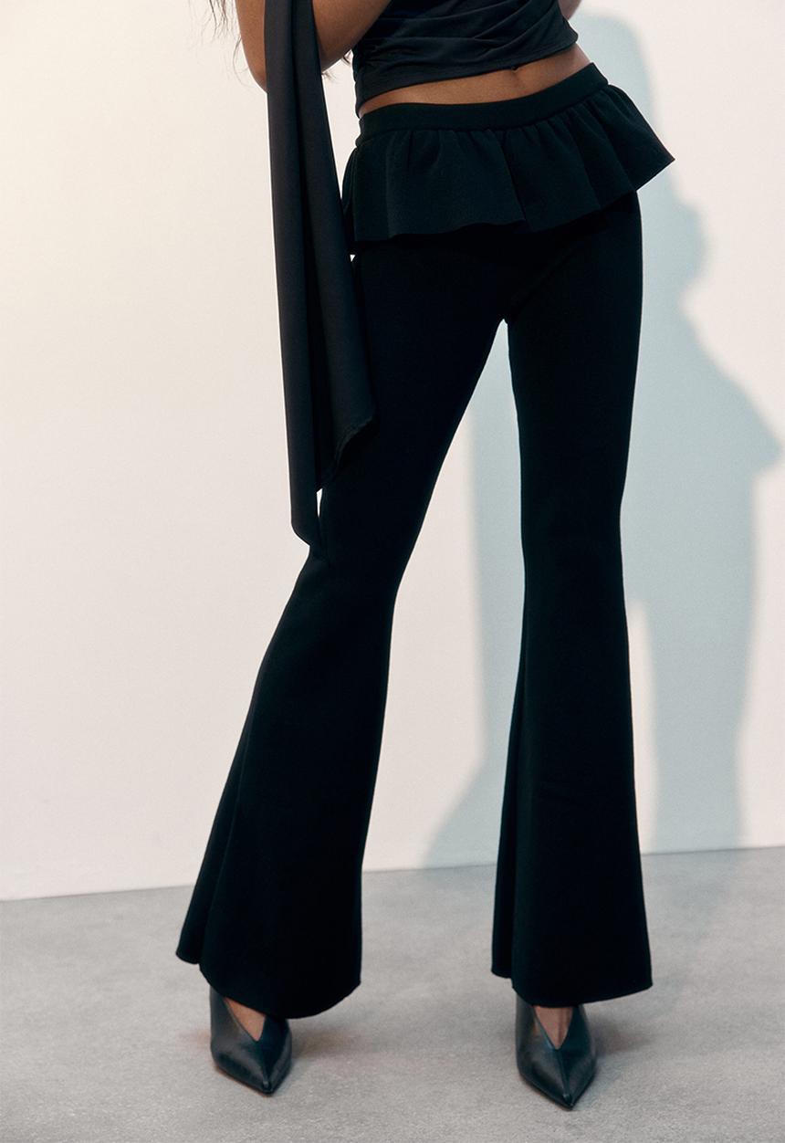 H&M - Frill-trimmed trousers - black