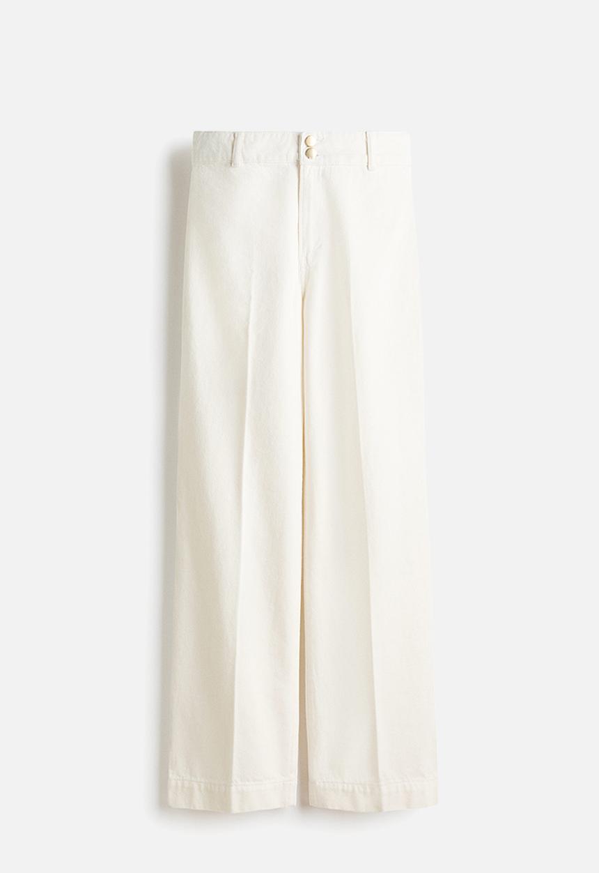 H&M - Wide high waist jeans - white