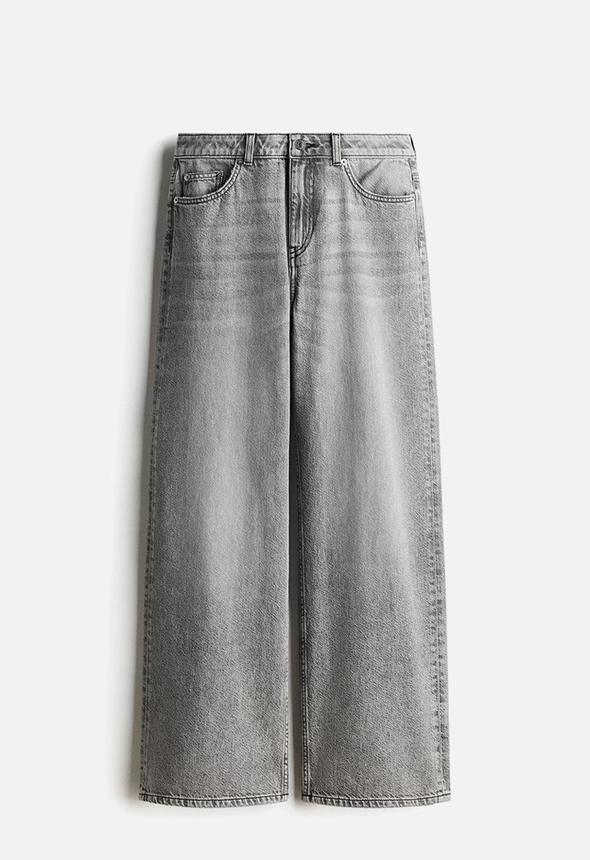 H&M - Baggy regular waist jeans - light grey