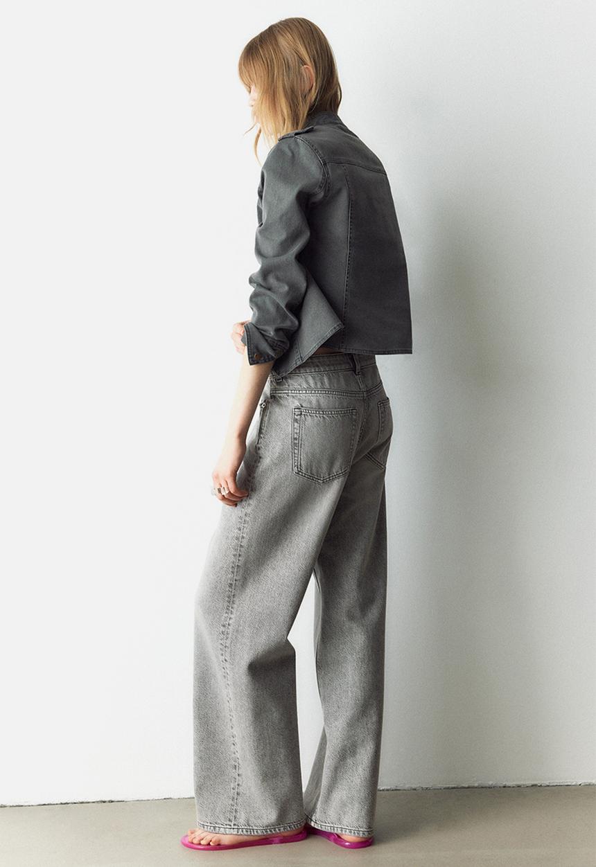 H&M - Baggy regular waist jeans - light grey