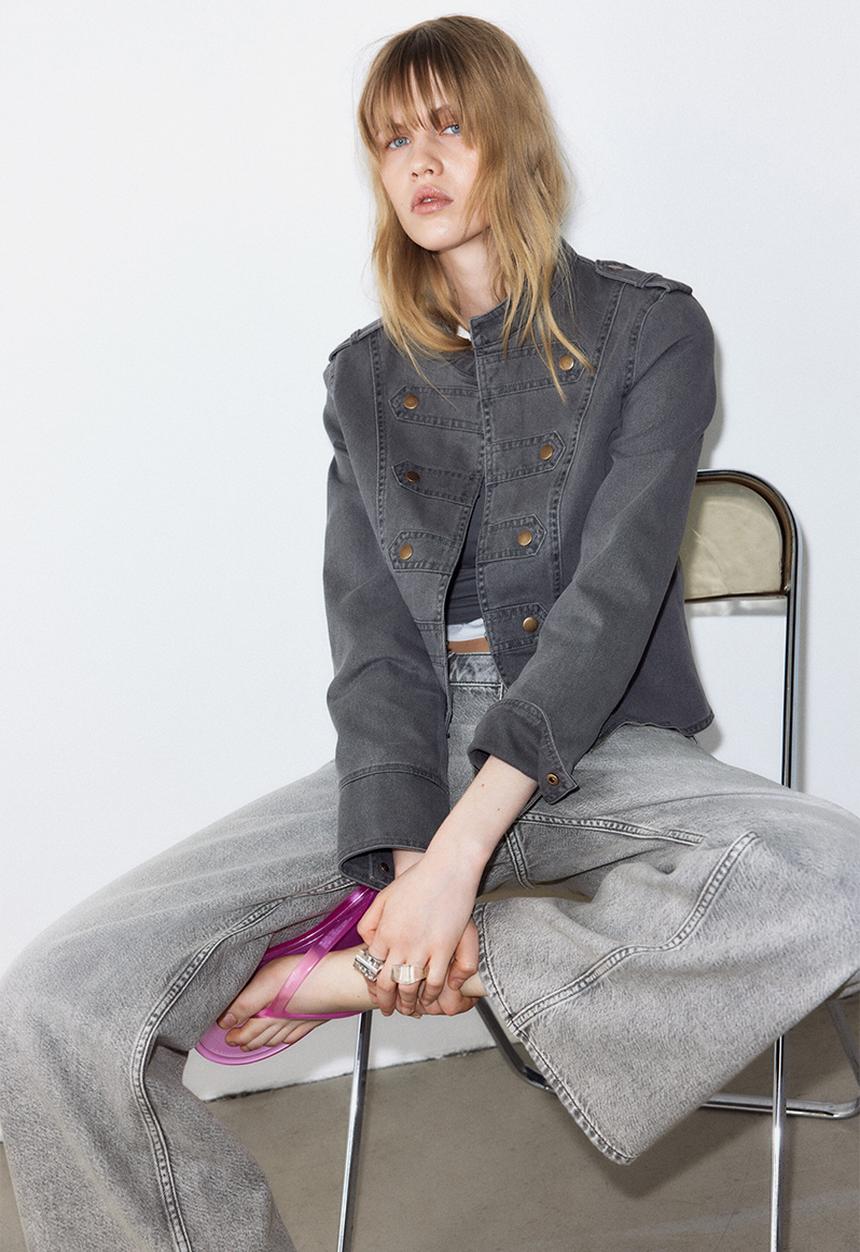 H&M - Baggy regular waist jeans - light grey