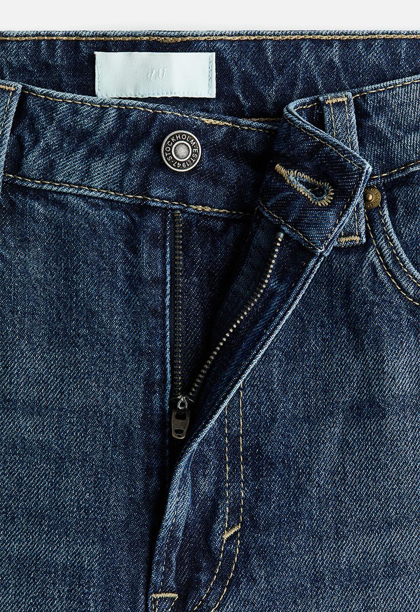 H&M - Curvy fit baggy high waist jeans - dark denim blue