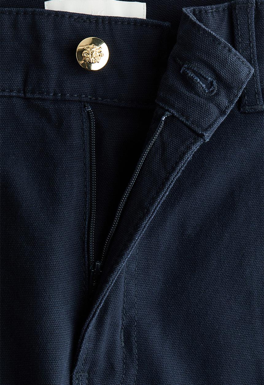 H&M - Flared canvas trousers - navy blue