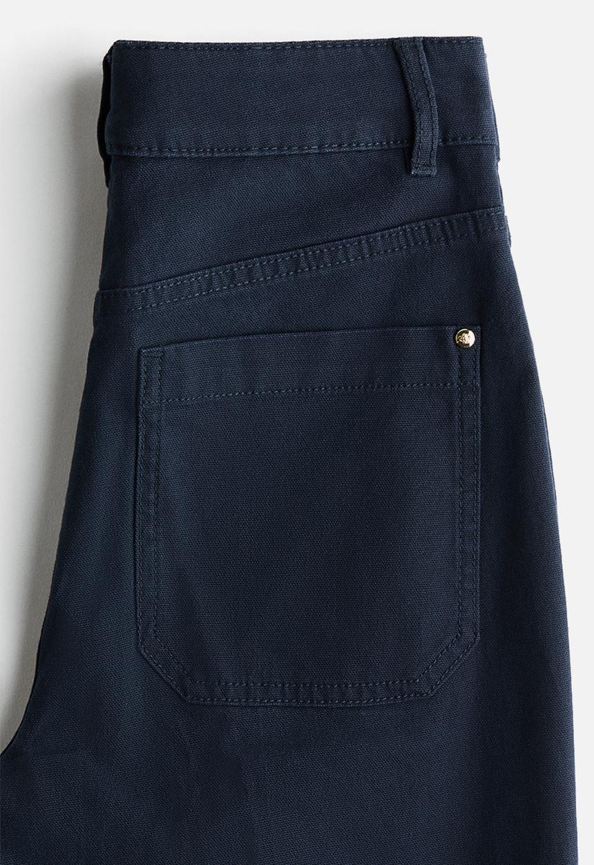 H&M - Flared canvas trousers - navy blue