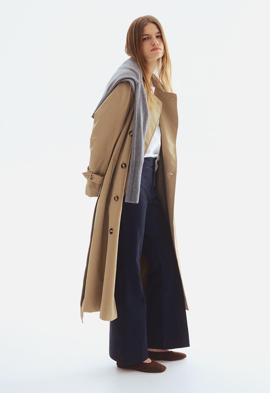H&M - Flared canvas trousers - navy blue