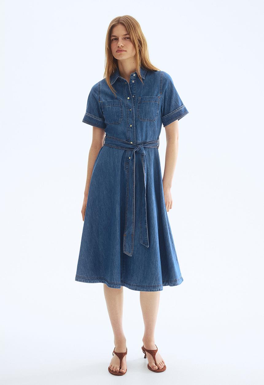 H&M - Denim shirt dress - denim blue