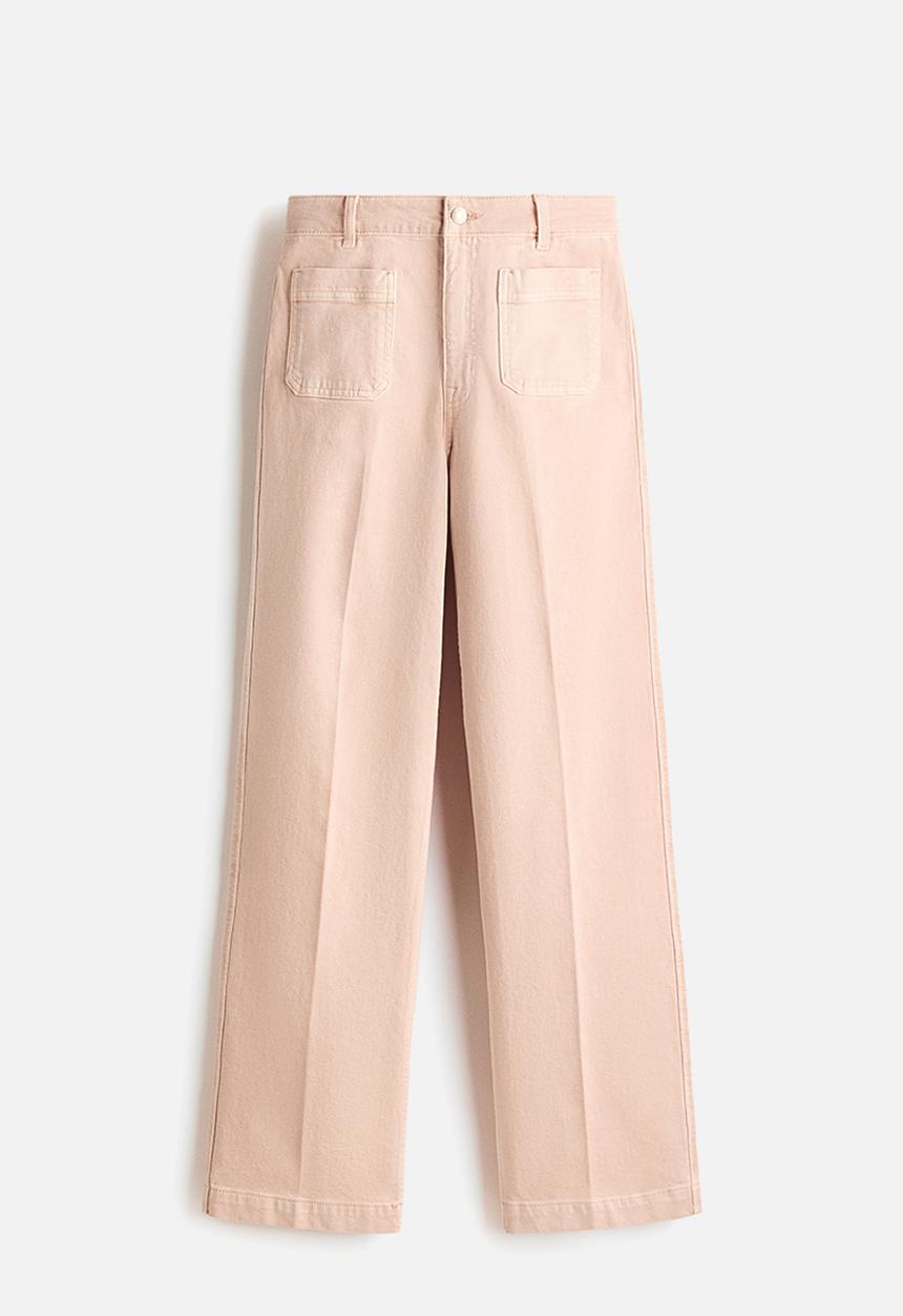 H&M - Wide high jeans - powder pink