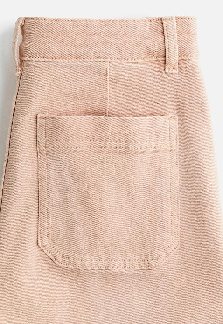 H&M - Wide high jeans - powder pink