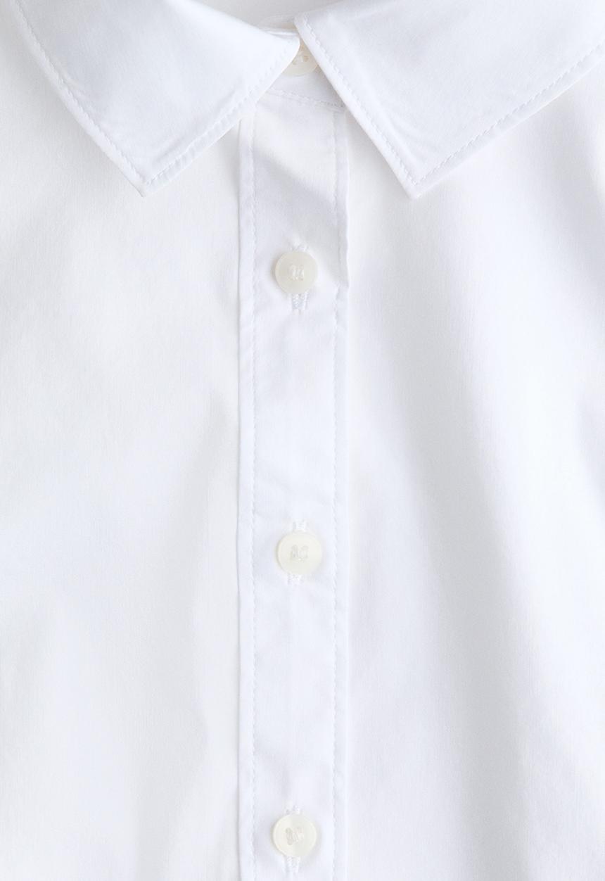 H&M - Cap-sleeved poplin shirt - white