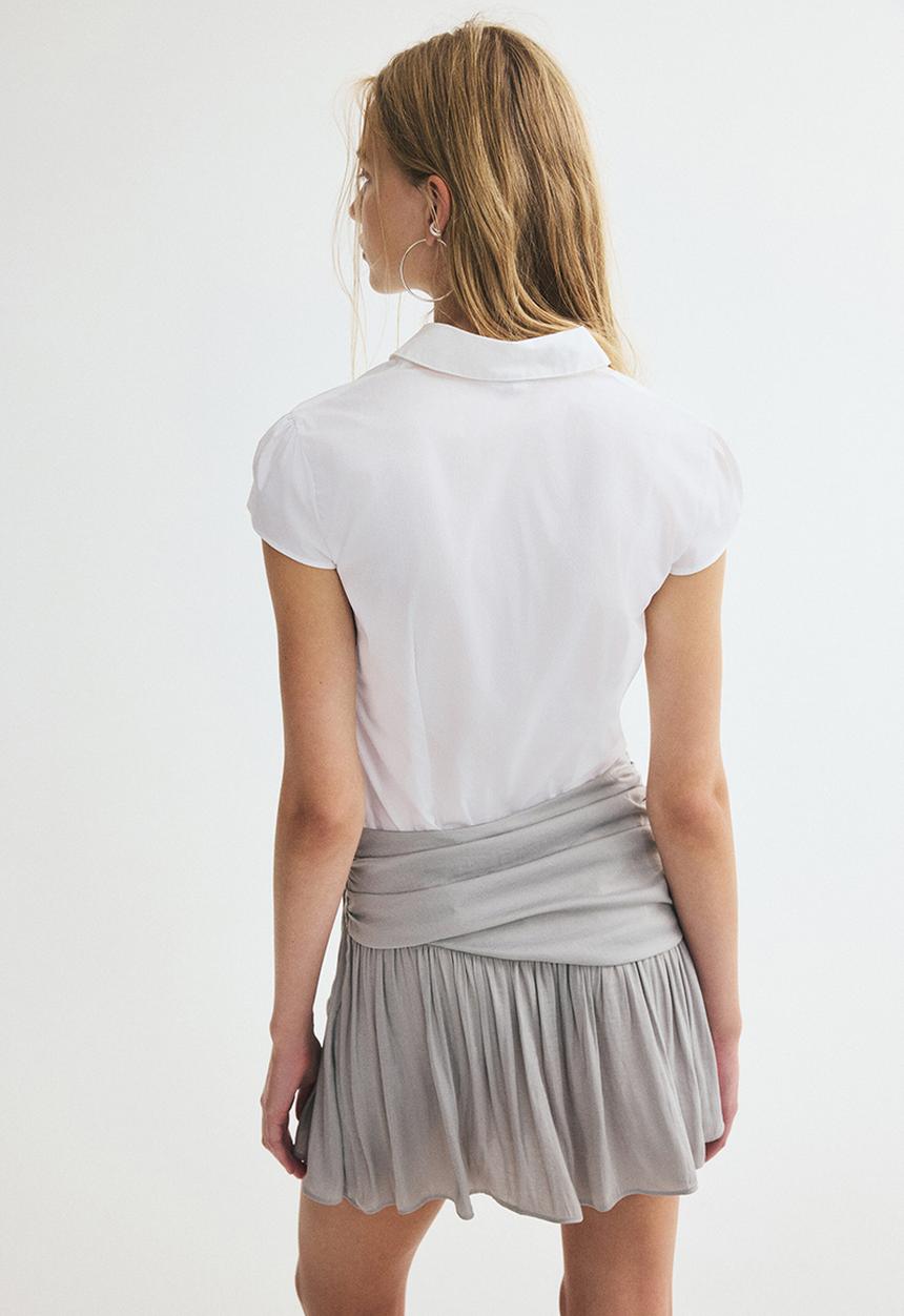 H&M - Cap-sleeved poplin shirt - white