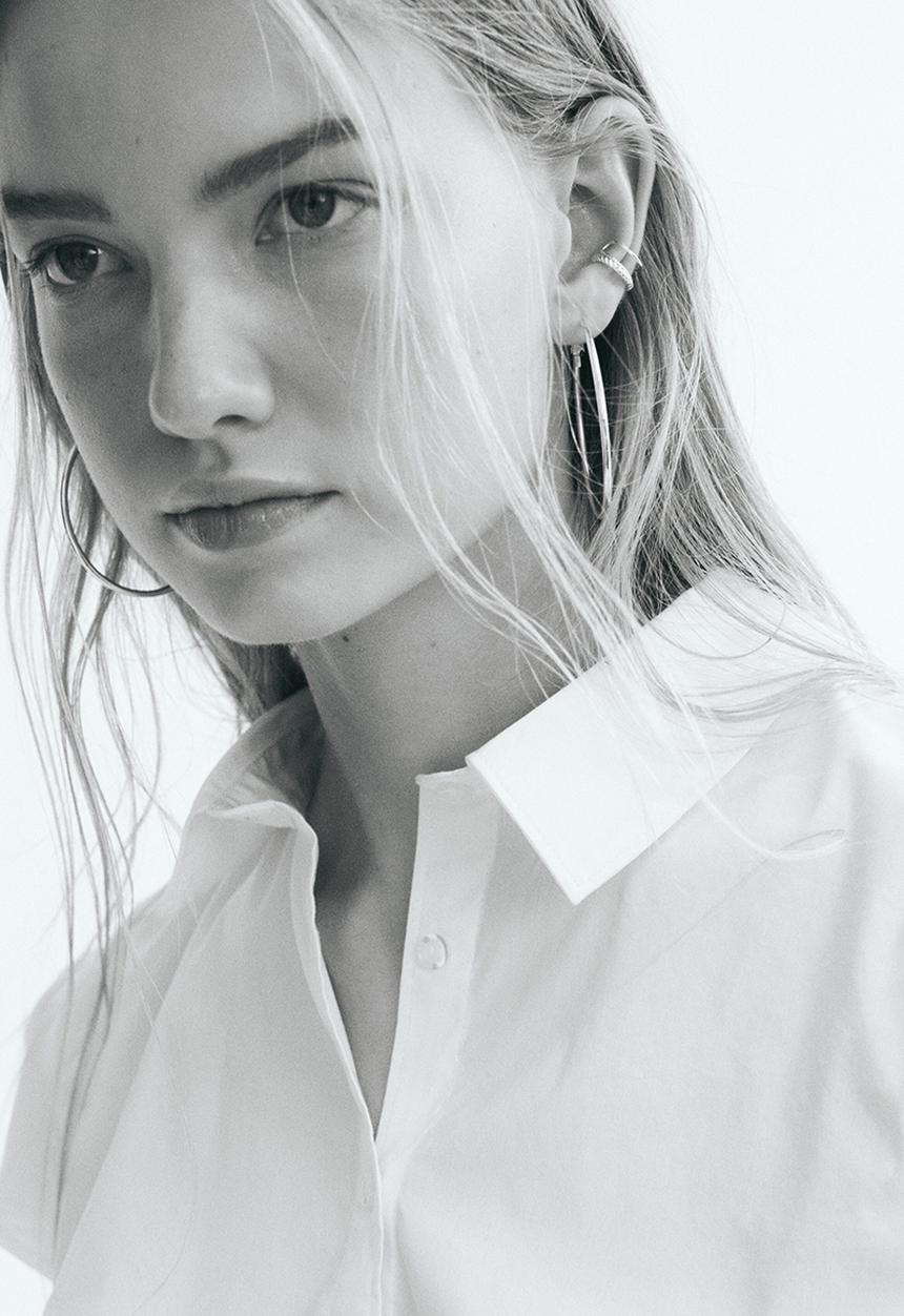 H&M - Cap-sleeved poplin shirt - white