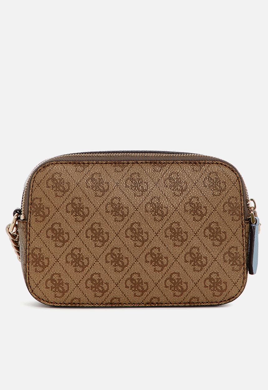 GUESS - Noelle Ii Camera Crossbody Bag-Latte Logo/Light Blue