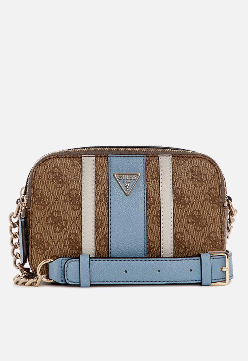 GUESS - Noelle Ii Camera Crossbody Bag-Latte Logo/Light Blue