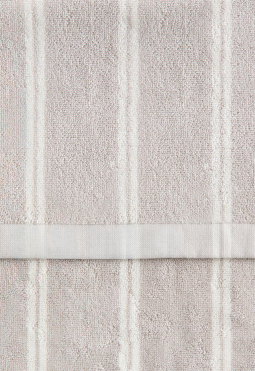 H&M - Striped bath towel - light greige/striped