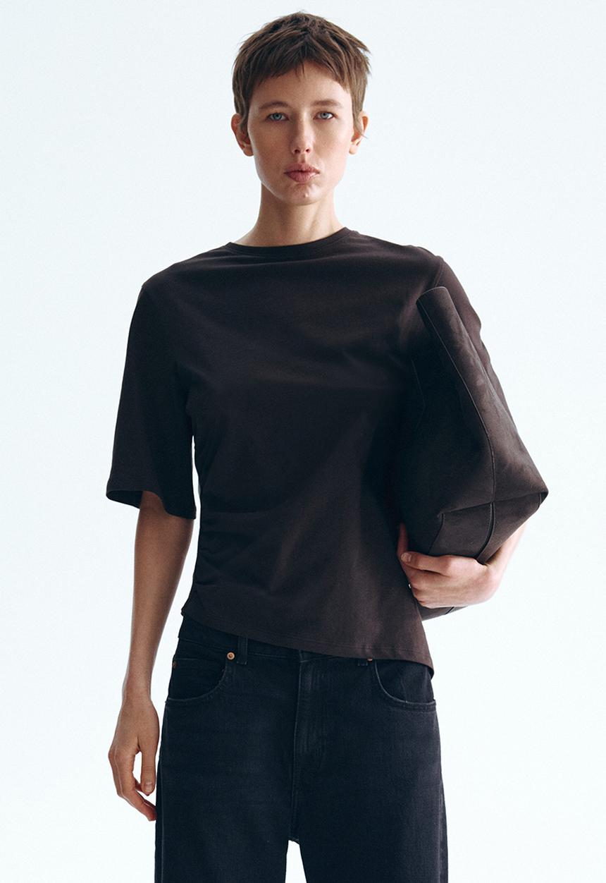 H&M - Draped t-shirt - dark brown