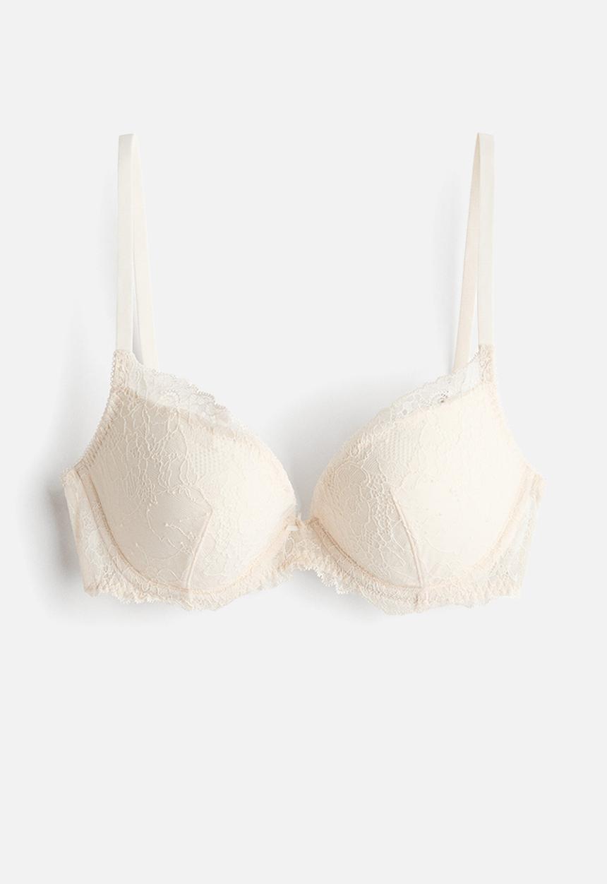 H&M - Lace push-up bra - cream