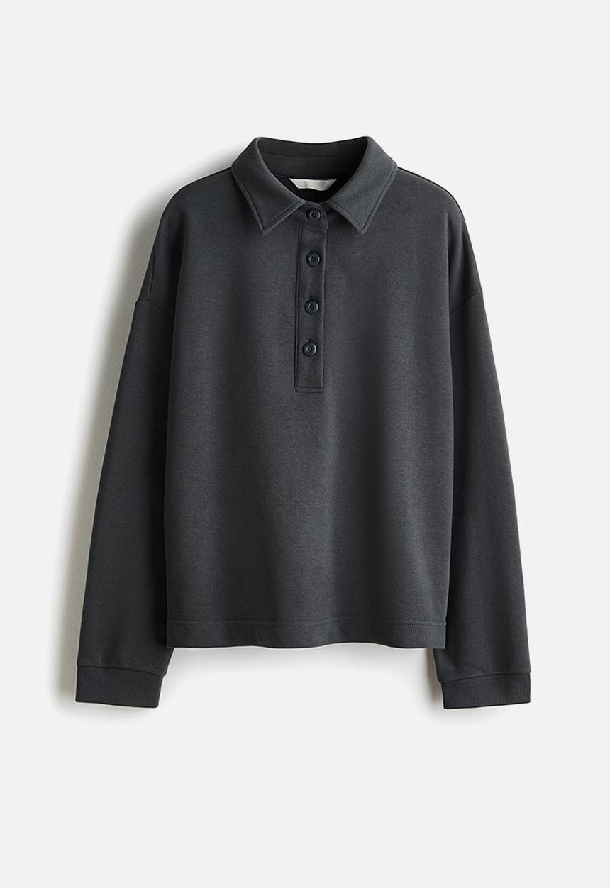 H&M - Collared sweatshirt - dark grey